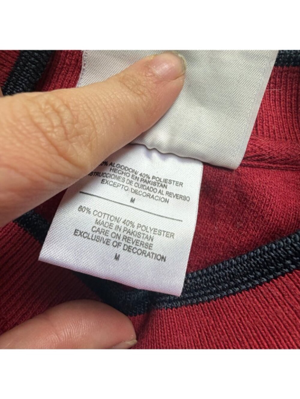 M&C Sport American Dad And Proud Of It Sweatshirt Red Mens Medium Embroidered - Picture 4 of 6